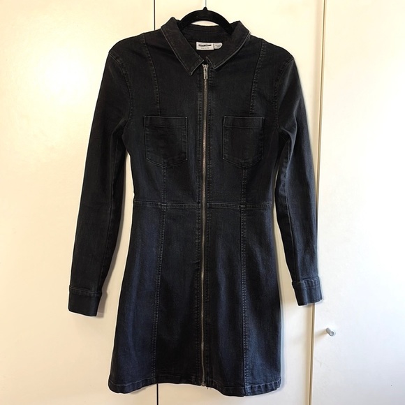 Noisy May Zipped Denim Dress - Picture 1 of 5